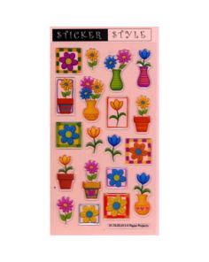 Paper Projects Stickers. Flowers in Pots