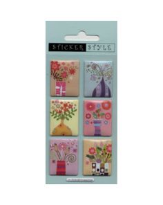 Paper Projects Stickers. Flowers in Vase