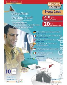 Decadry Glossy/Matt Greetings Cards, 105 x 148.5mm 