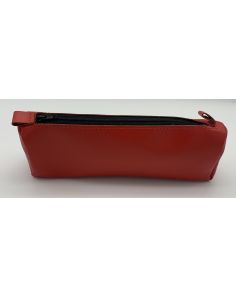Tuscana Fashion Leather Pencil Case, Red