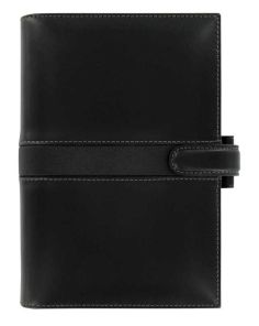 Filofax Piazza Personal Deluxe Smooth Leather Organiser with Stud Fastener, Black