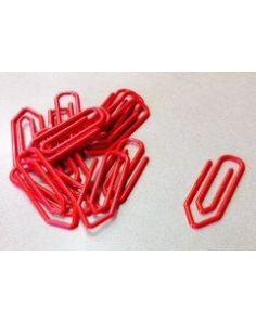 Red Plastic Paperclips, 110mm x 40mm, Pack of 50