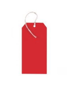 Zip Strung Tags. 120 x 60mm. Pack of 10 Red