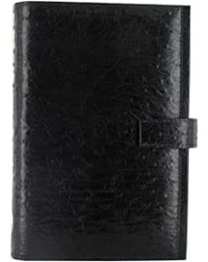 Filofax Regency Personal Grained Italian Calf Leather Organiser with Stud Fastener, Black