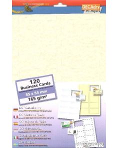 Decadry CorporateLine Parchment Warm Grey Business Cards, 10 per A4 sheet. 165gsm, Pack of 120