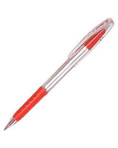 Pentel Superb G Ballpoint Pen, Rubber Grip, Medium, Red