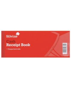 Silvine Receipt Book 76 x 203mm. 40 Pages.  Cheque Book Style with Counterfoil Receipt