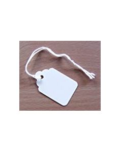Clipper White Strung Tickets, E25, 42 x 27mm, Pack of 1000