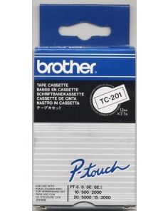 Brother P-Touch Tape TC-201 Black on White