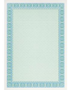 Decadry Certificate Paper, Helicoid Turquoise Blue