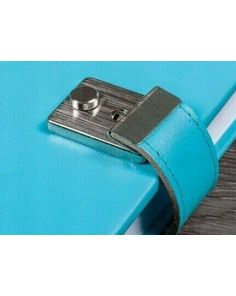 Tuscana Grain Leather Five Year Diary 140x95mm with Lock and Key, Turquoise