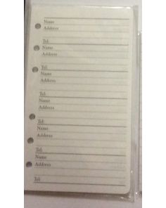 Address Book Refill, 6.75 x 3.75 inches, Pack of 35 sheets