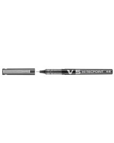 Pilot V5 Hi-Tecpoint Extra Fine Needlepoint Tip 0.5mm Rollerball Pen Black