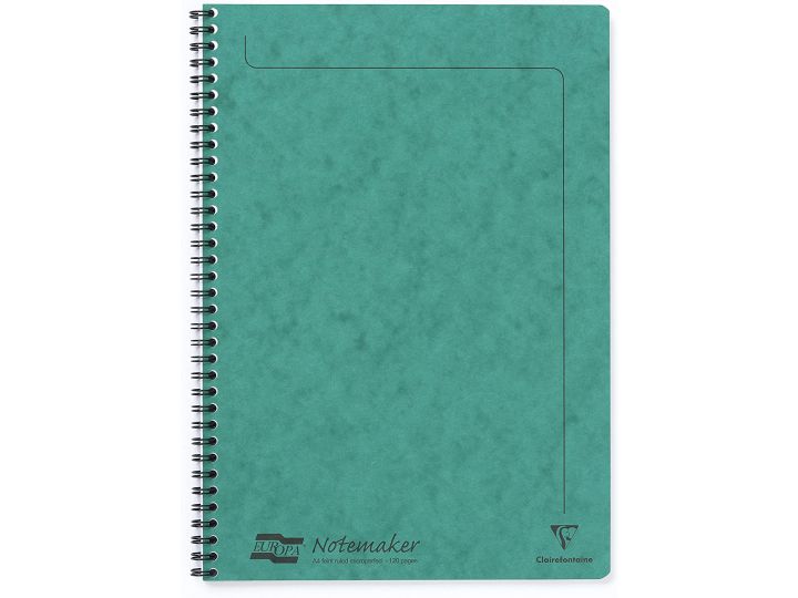 Clairefontaine Europa Notemaker Wiro Notebook A4 90gsm 120 Page Green