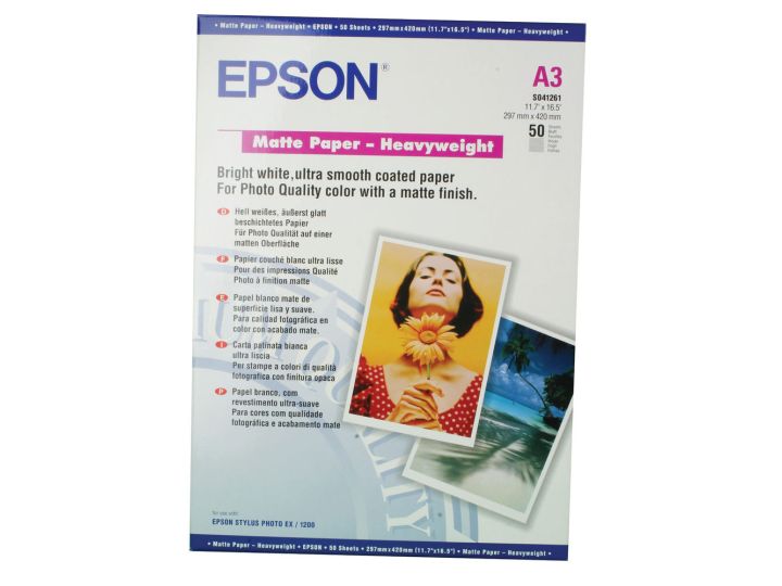 Epson A3 Matte Paper, 167gsm, Pack of 50