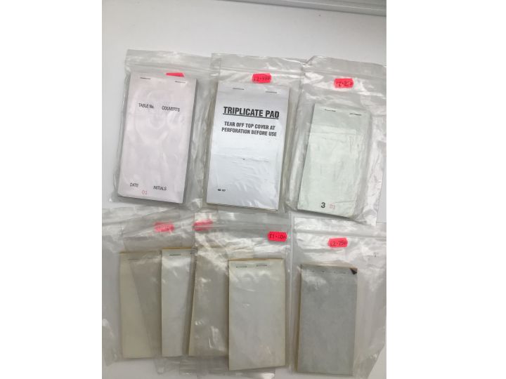 Assorted Duplicate & Triplicate Order Pads, Restaurant, Pub, Bar, Café, Pack of 8