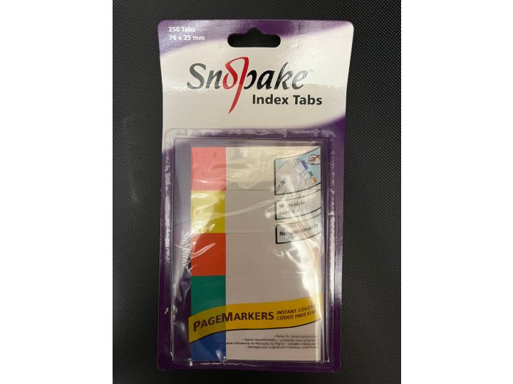 Snopake Index Tabs 76x25mm Five Colours 250 tabs per pack