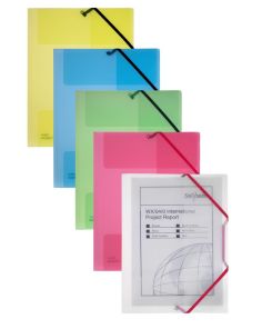 Snopake Superline Filelastic A4 Transparent Green, Dark Blue Elastic