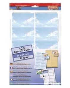 Leonardo Decorative Business Cards, Blue Clouds Pack of 100