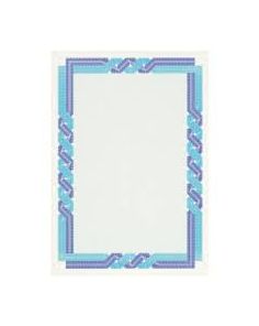 Decadry Certificate Paper Twist Blue Cyan Pack of 7 Sheets