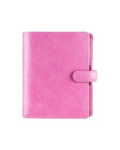 Filofax Finsbury Pocket Grained Leather Organiser with Stud Fastener, Pink