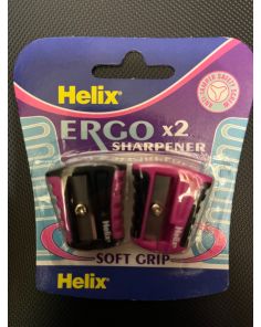 Helix Ergo Pencil Sharpener. Pink / Black. Pack of 2